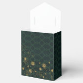 green gold Snowflakes Winter wedding favor box (Opened)