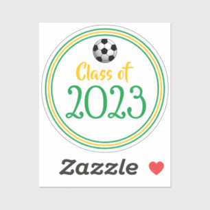 Green & Gold Soccer Class Year Graduation Sticker