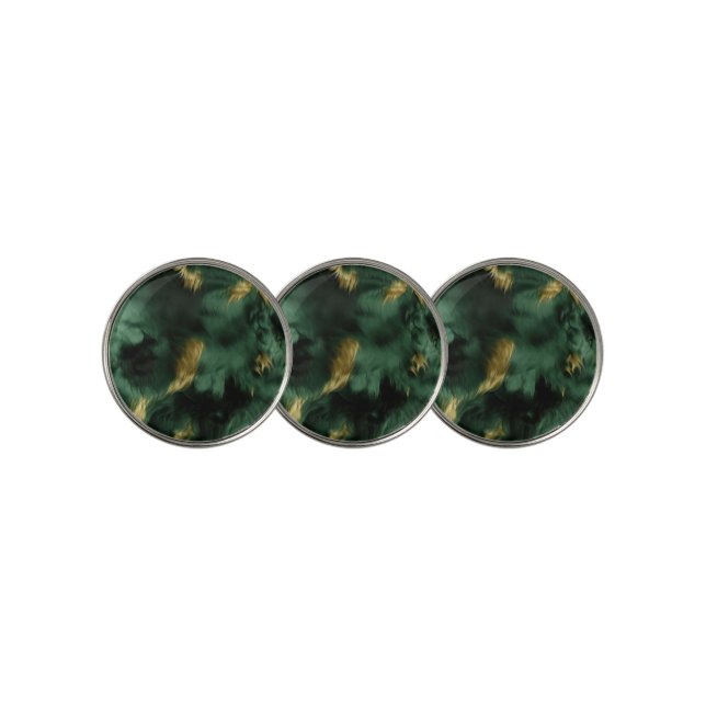 Green Gold Southwest Cowhide Golf Ball Marker (3 Up)