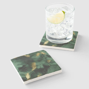 Green Gold Southwest Cowhide Stone Coaster