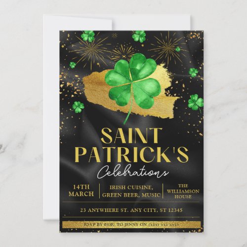 Green  Gold St Patricks Day Celebration Party I Invitation