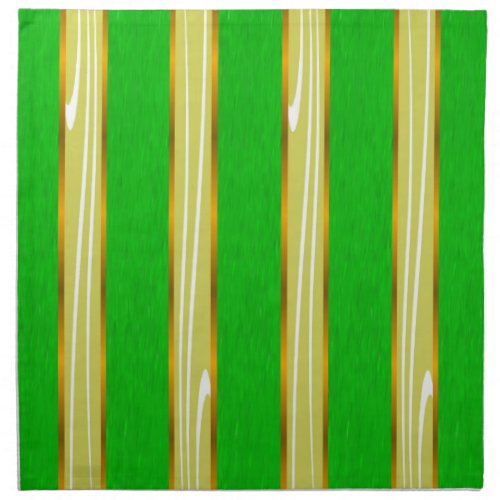Green Gold Striped Napkins