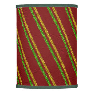 Green & Gold Stripes Glitter Lamp Shade