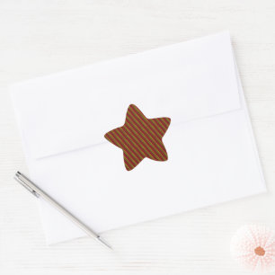 Green & Gold Stripes Glitter Star Sticker