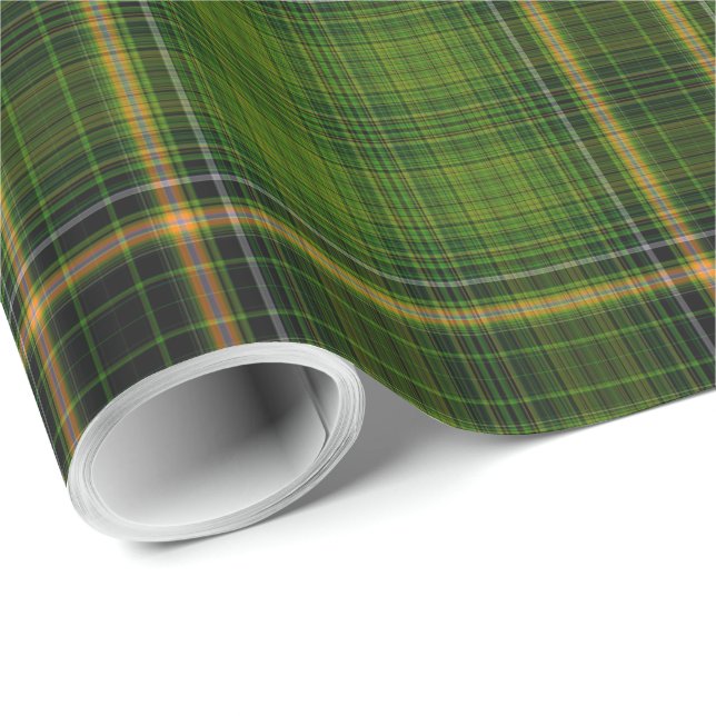Green Gold Tartan Plaid Wrapping Paper (Roll Corner)