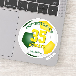 green gold team colors boys girls soccer sticker