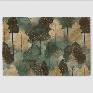 Green Gold Trees Fiber Doormat