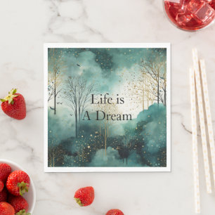 Green Gold Trees Napkins