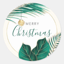 Green &amp; Gold Tropical Christmas Envelope Seals