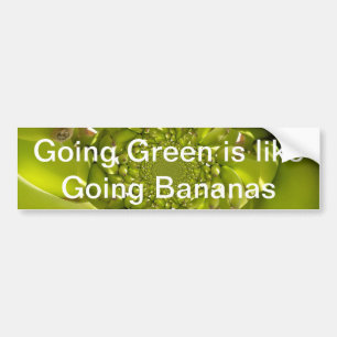 Green Gold: Tropical Twist banana Kaleidoscope Bumper Sticker