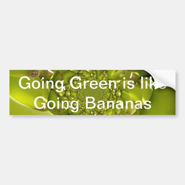 Green Gold: Tropical Twist banana Kaleidoscope Bumper Sticker (Front)