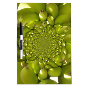 Green Gold: Tropical Twist banana Kaleidoscope Dry Erase Board