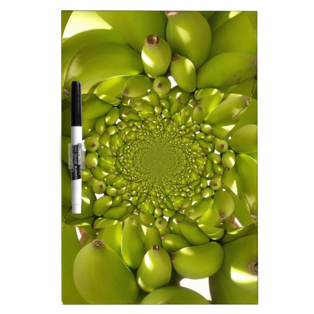 Green Gold: Tropical Twist banana Kaleidoscope Dry Erase Board (Front)