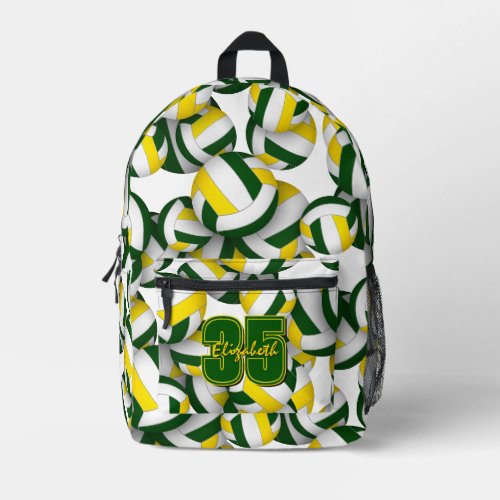 Green gold sports team colors volleyball backpack