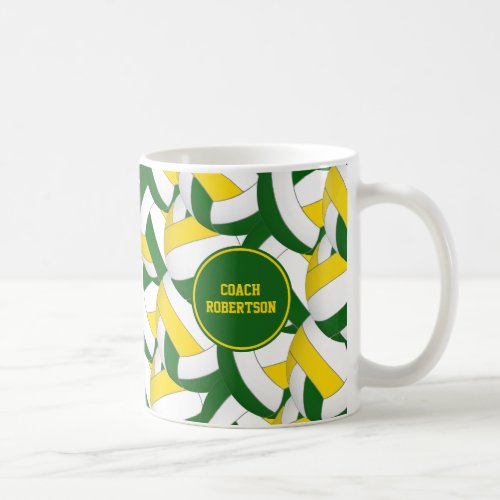 green gold volleyball team colors coach gift coffee mug