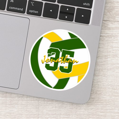 green gold volleyball team colors  sticker