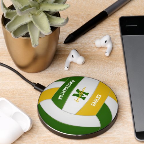 green gold volleyball team name wireless charger 