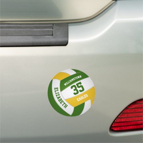 green gold volleyball team spirit school locker or car magnet