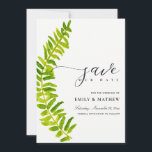 GREEN GOLD WATERCOLOUR FERN FOLIAGE SAVE THE DATE<br><div class="desc">If you need any further customisation or any other matching items,  please feel free to contact me at yellowfebstudio@gmail.com</div>