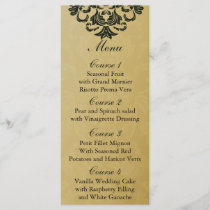 green  gold Wedding menu