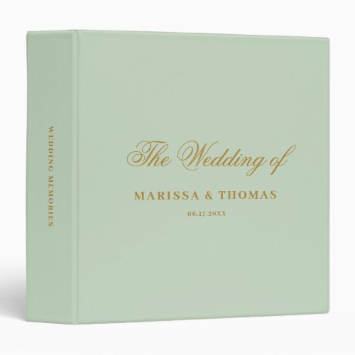 Green & Gold Wedding Photo Album Keepsake
