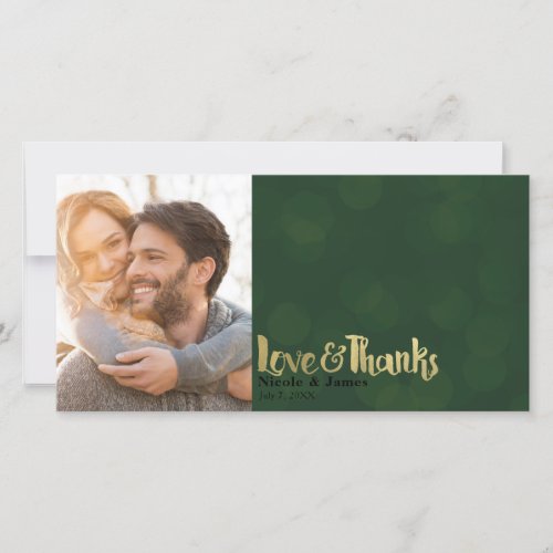 Green Gold Wedding Photo Love  Thanks Thank You