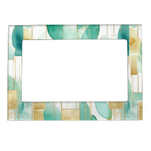 Green Gold White Abstract Magnetic Frame
