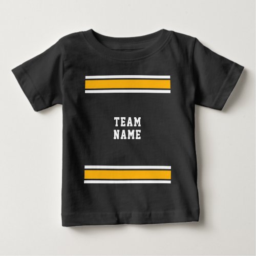 Green Gold White Sports Jersey Team Name Dark Baby T_Shirt