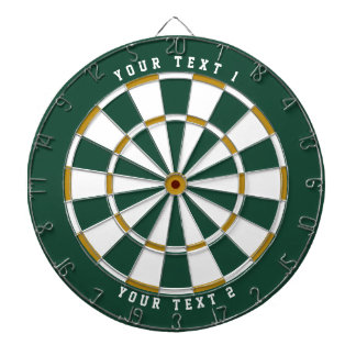 Green & Gold | Wide-Spaced Sports Font Dart Board