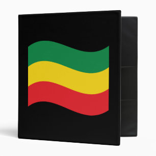 Green, Gold (Yellow) and Red Colors Flag 3 Ring Binder