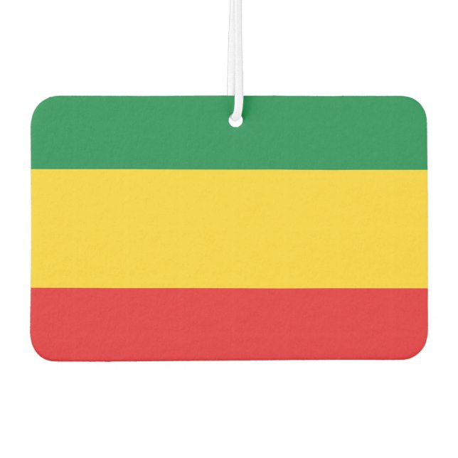Green, Gold (Yellow) and Red Colors Flag Air Freshener (Front)