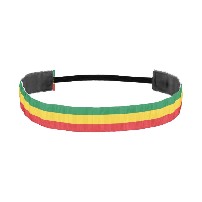 Green, Gold (Yellow) and Red Colors Flag Athletic Headband (Front)