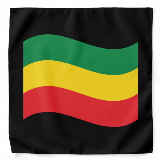 Green, Gold (Yellow) and Red Colors Flag Bandana (Front)