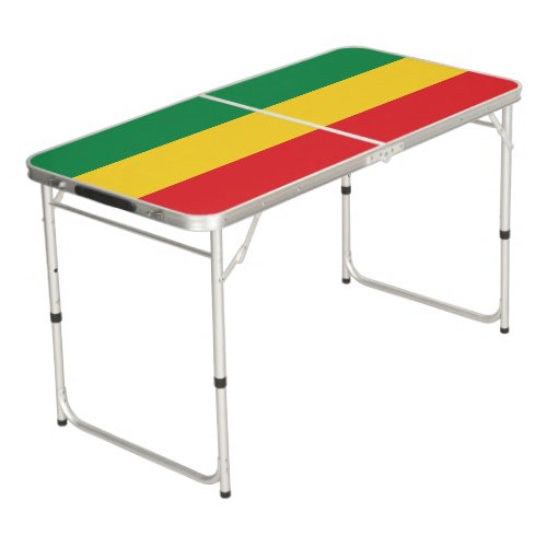 Green Gold Yellow and Red Colors Flag Beer Pong Table