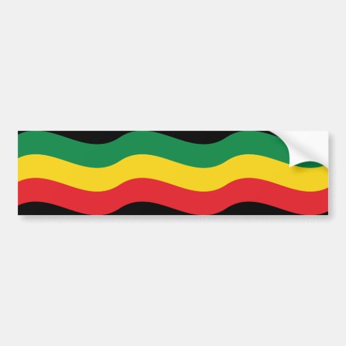 Green Gold Yellow and Red Colors Flag Bumper Sticker