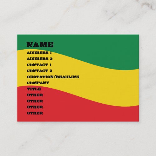 Green Gold Yellow and Red Colors Flag Business Card