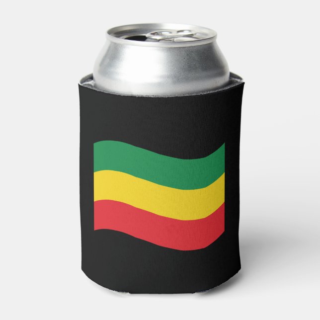 Green, Gold (Yellow) and Red Colors Flag Can Cooler (Can Front)