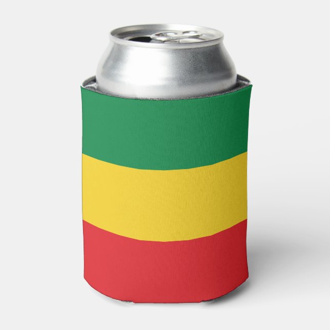 Green, Gold (Yellow) and Red Colors Flag Can Cooler (Can Front)