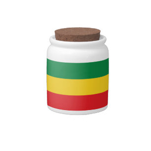 Green, Gold (Yellow) and Red Colors Flag Candy Jar