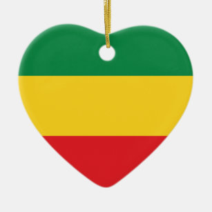 Green, Gold (Yellow) and Red Colors Flag Ceramic Ornament