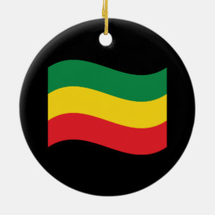 Green, Gold (Yellow) and Red Colors Flag Ceramic Ornament