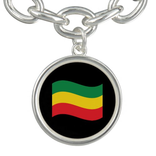 Green Gold Yellow and Red Colors Flag Charm Bracelet