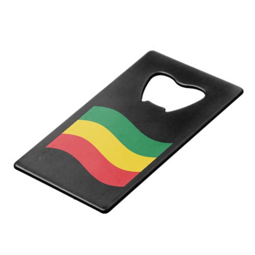 Green Gold Yellow and Red Colors Flag Credit Card Bottle Opener
