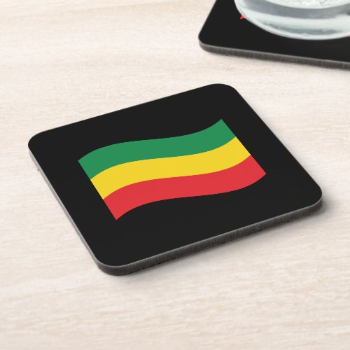 Green Gold Yellow and Red Colors Flag Drink Coaster