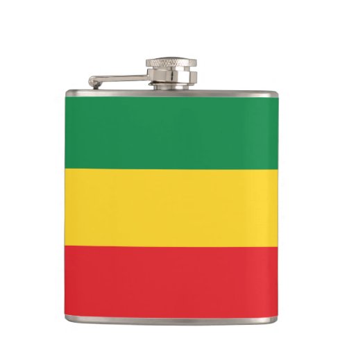 Green Gold Yellow and Red Colors Flag Flask