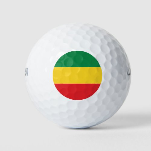 Green Gold Yellow and Red Colors Flag Golf Balls