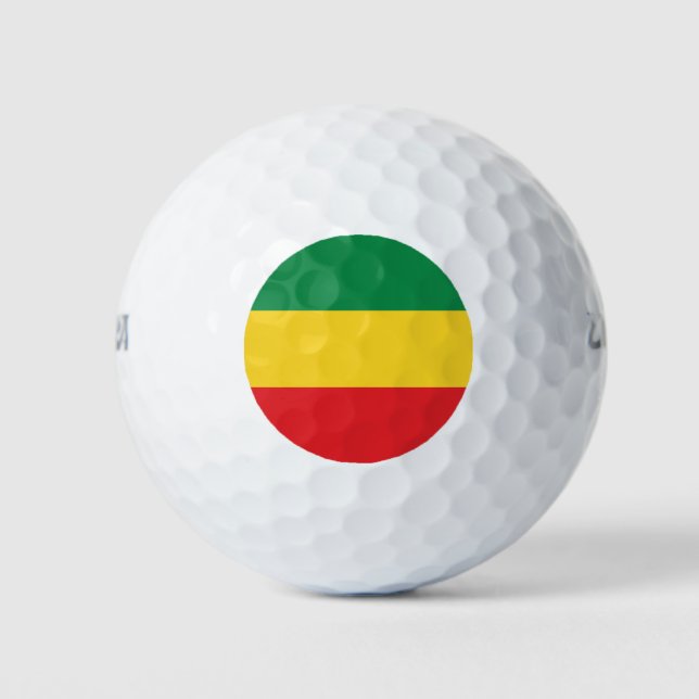 Green, Gold (Yellow) and Red Colors Flag Golf Balls (Front)