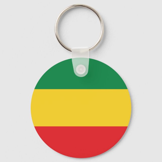 Green, Gold (Yellow) and Red Colors Flag Keychain (Front)
