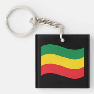 Green, Gold (Yellow) and Red Colors Flag Keychain