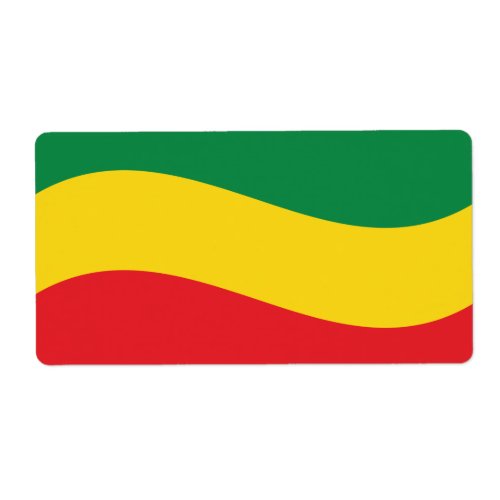 Green Gold Yellow and Red Colors Flag Label